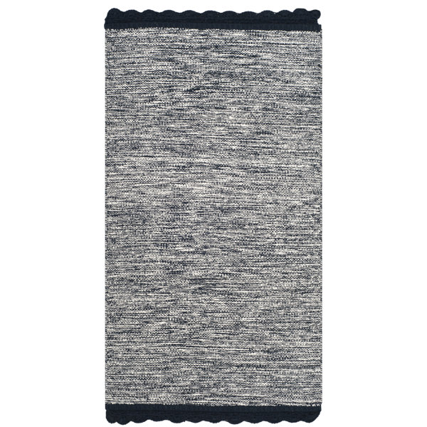 Gracie Oaks Mohnton Handmade Flatweave Cotton Navy Area Rug & Reviews